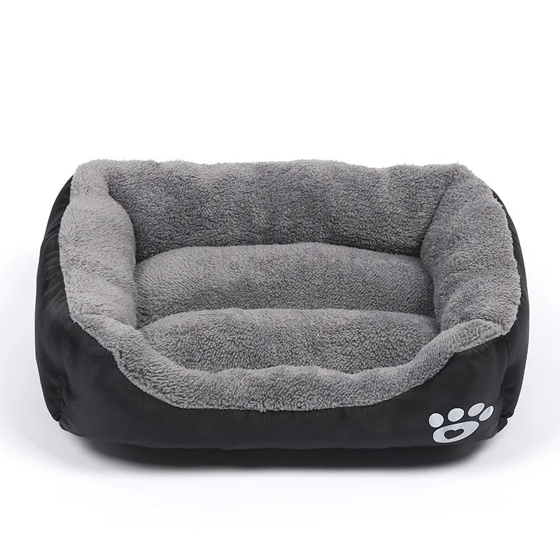 Large Square Dog Bed – Plush Cat Nest and Dog Sofa, All-Season Waterproof Mattress
