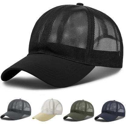 Unisex Polyester Mesh Baseball Cap Quick Dry Sun Protection Adjustable Hat