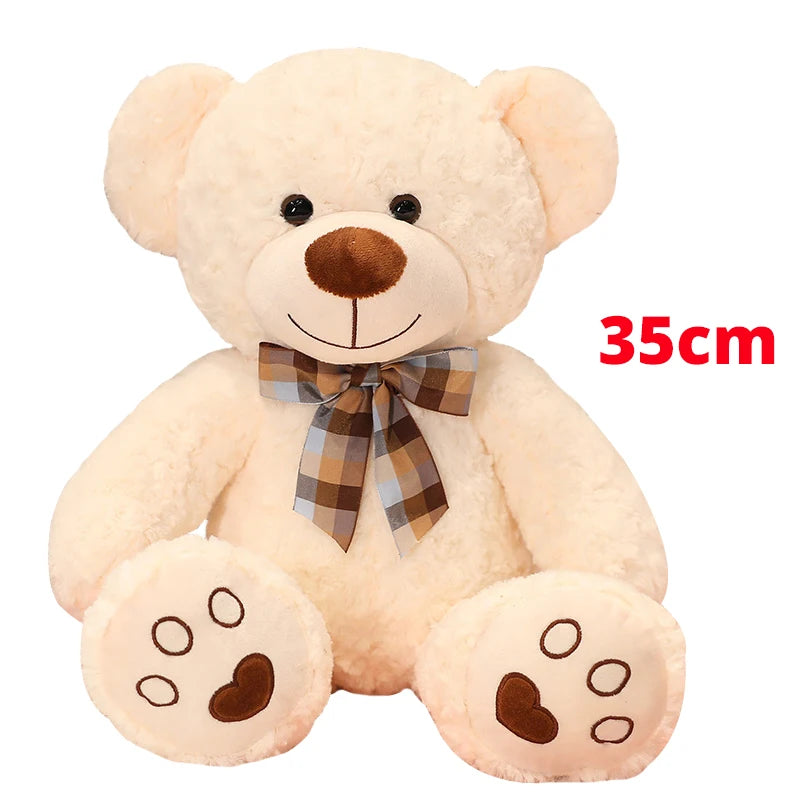 25/35CM Kawaii Teddy Bear Plush Pillow Toys Lovely Bow-Knot Bears Toys Stuffed Soft Animal Dolls Xmas Valentine Gift