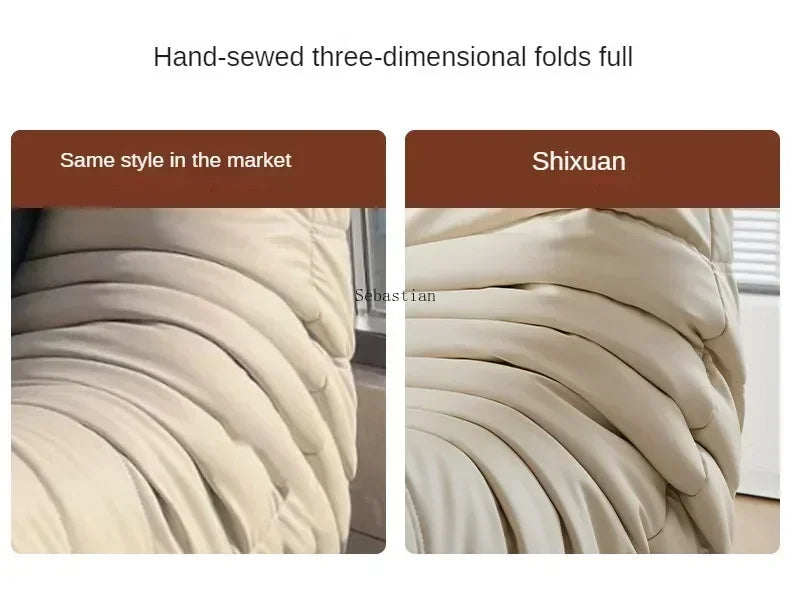 Single Casual Sofa Chair with Cat Scratch Leather Nordic Togo Lazy Caterpillar Sofa Bedroom Living Room Balcony Suede Sofa