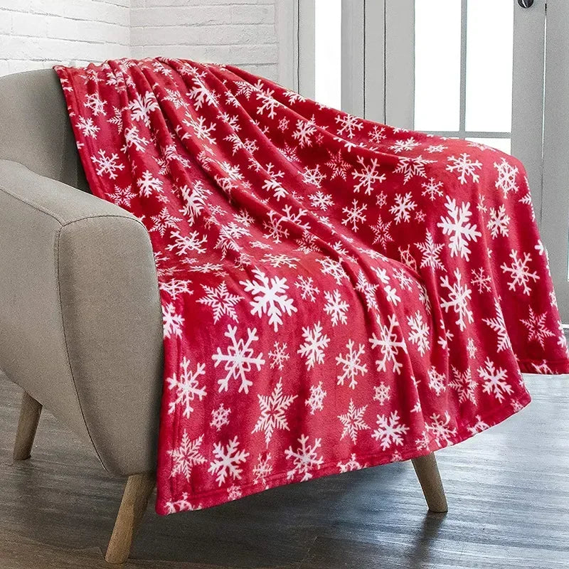 Holiday Snowflake & Gingerbread Blanket – Soft Cozy Christmas Throw