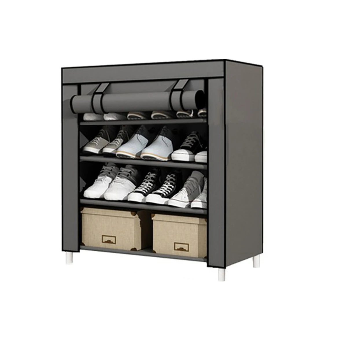 Shoe Rack Assembly, Multi-Layer, Simple, Dust-Proof, for Home Use, Placed at the Entrance, Dormitory, Rental House, Indoor Shoe Storage, Vertical Shoe Cabinet