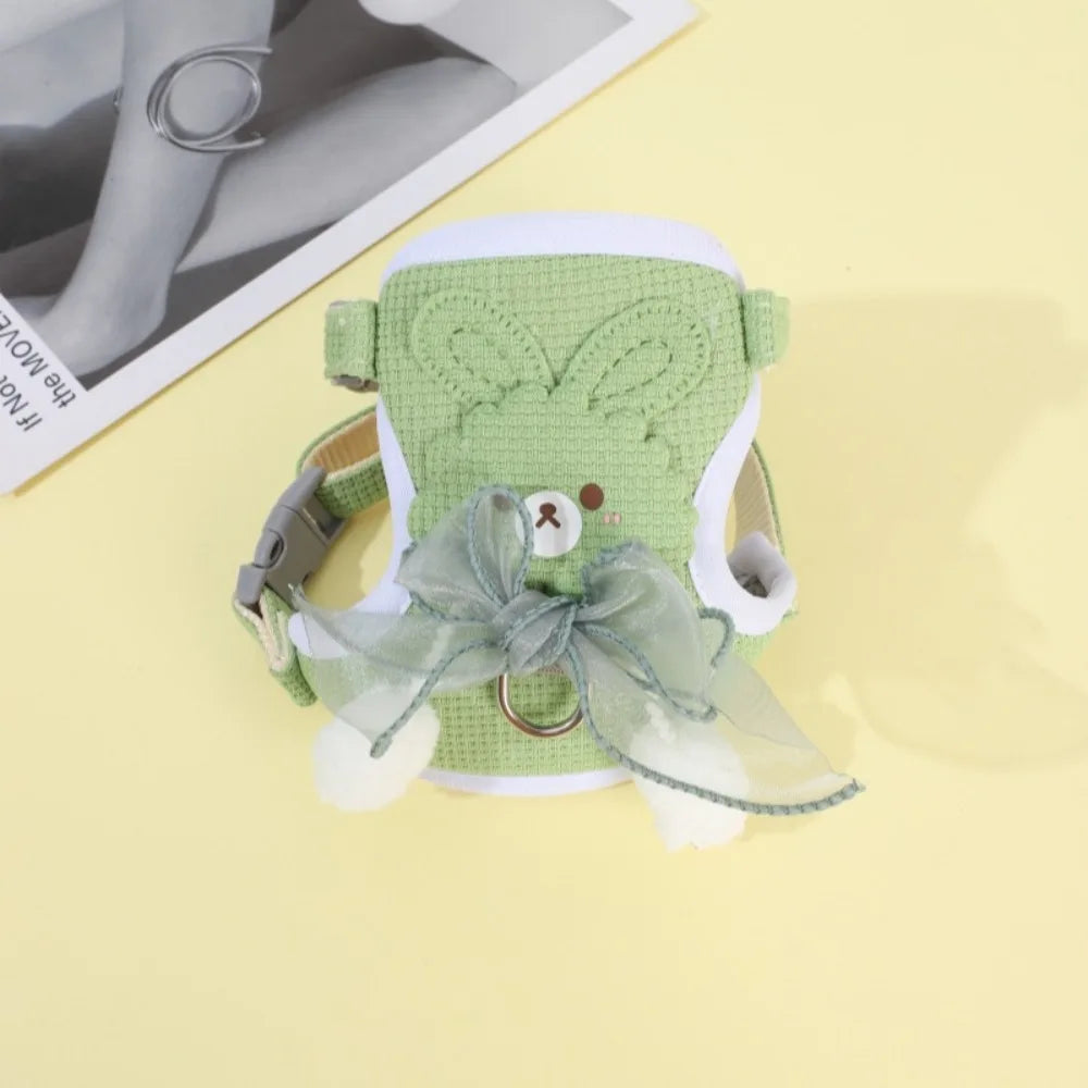 Adjustable Cat Dog Harness with Lead Leash Small Dogs Walking Puppy Dogs Collar Polyester Pet Accessories Chest