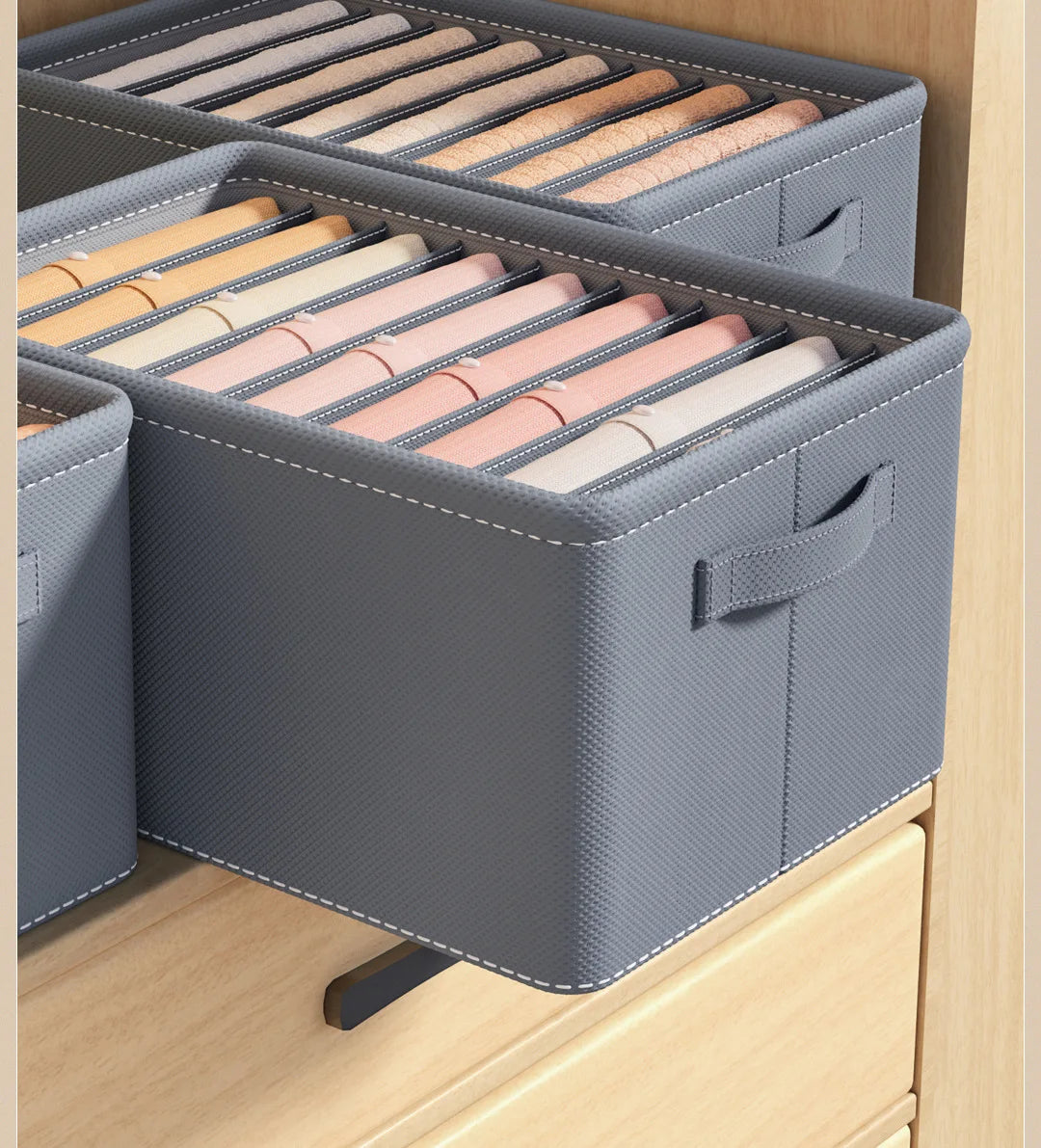 Thickened Pants Storage Box Foldable 9/7/6 Grids Organizer for Jeans Sweatshirt Shirt Wardrobe Organizers of Cabinets and Drawer