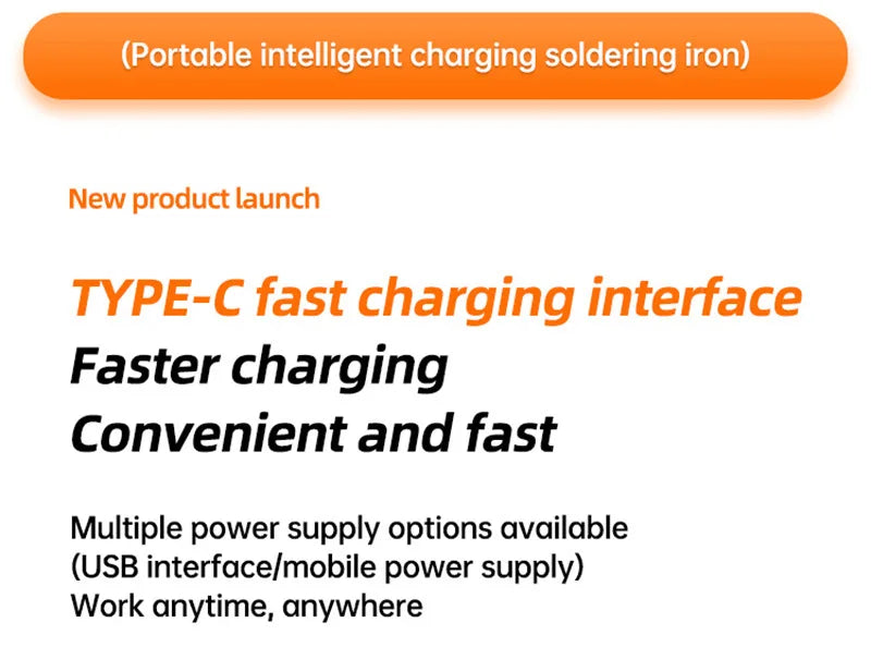 USB Wireless  Digital Electric Soldering Iron Kit  Cordless Adjustable Temperature 300-450℃ Smart Welding Solder Tool