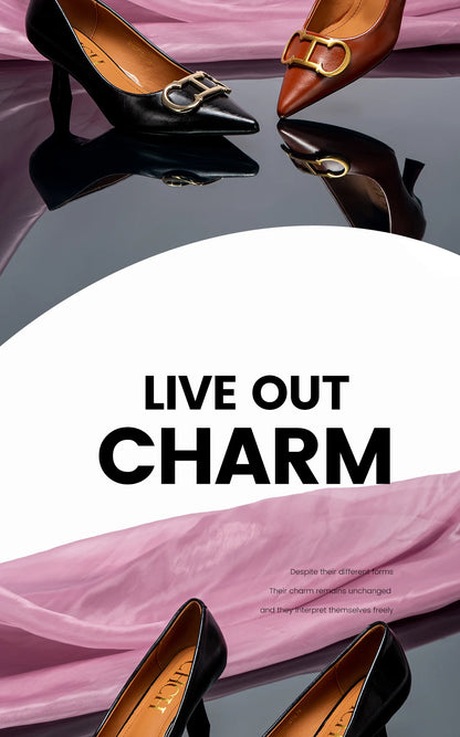 4cm Black PU Slingback Pumps For Women Pointed Toe Platform