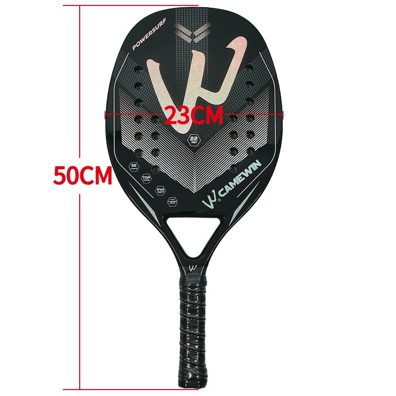 Camewin 3K Beach Tennis Racket Full Carbon Fiber Rough Surface Outdoor Sports Racket For Men Women Adult Tennis Racket The New