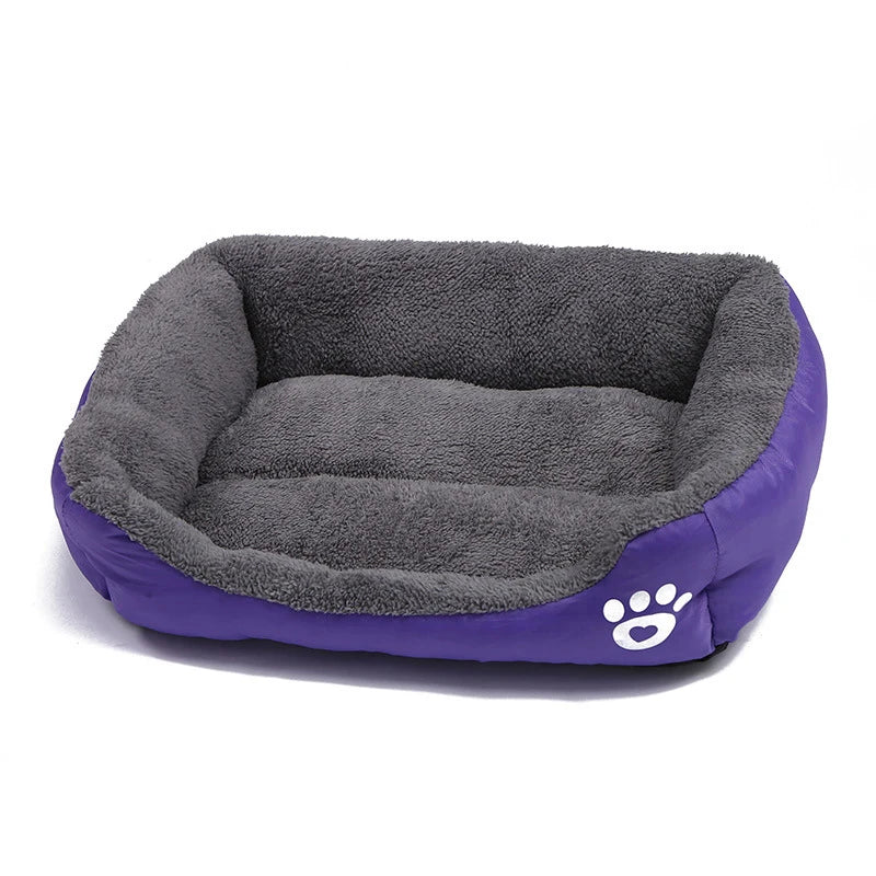 Large Square Dog Bed – Plush Cat Nest and Dog Sofa, All-Season Waterproof Mattress