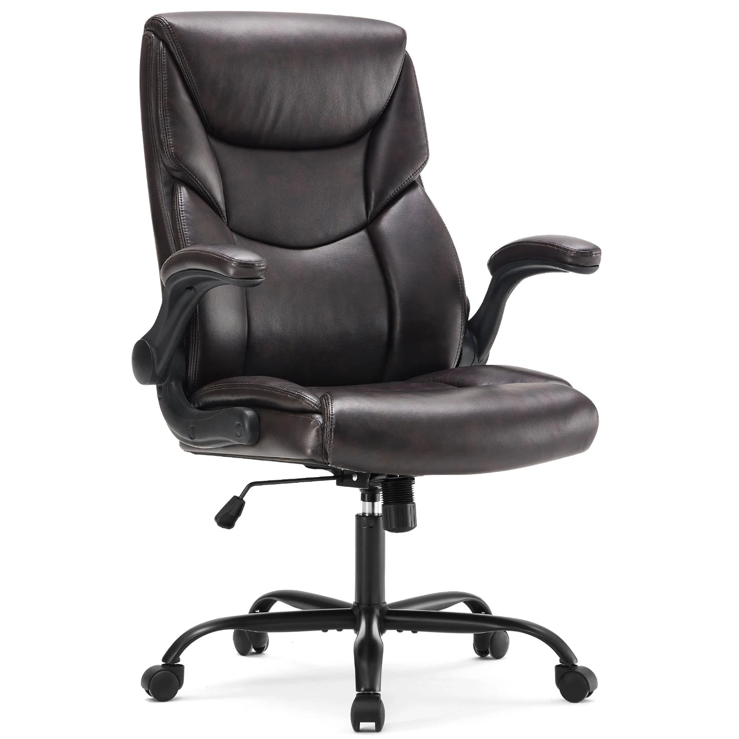 JHK Ergonomic Office Chair Heavy Duty Task Desk Chair with Flip-up Arms PU Leather Adjustable Swivel Rolling Gaming Chair
