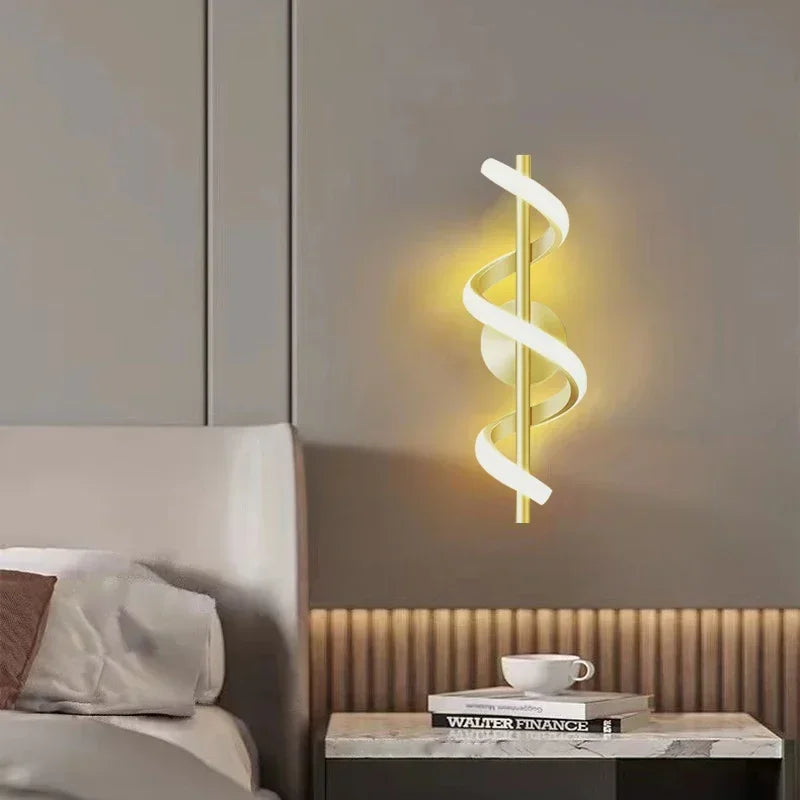 LED Luxury Wall Lamp – Black/White/Gold Decorative Light for Bedroom & Living Room