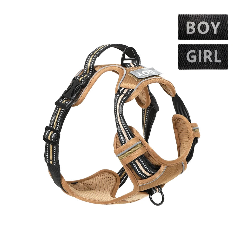 No Pull Dog Harness Front Clip Heavy Duty Reflective Easy Control Handle for Large Dog Walking