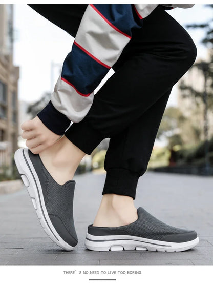 Men's Summer Breathable Indoor Slippers With Thick EVA Bottom Size 39-48