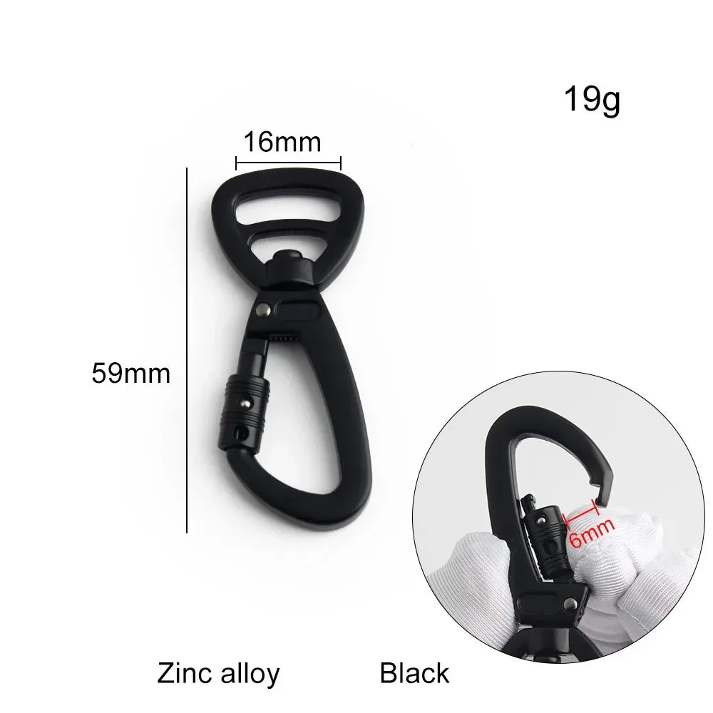 Dog Leash Clip Pets Carabiner Auto Locking Carabiner With Swivel Rotating Ring For Outdoor Keychain Pet Leash Hook Accessories