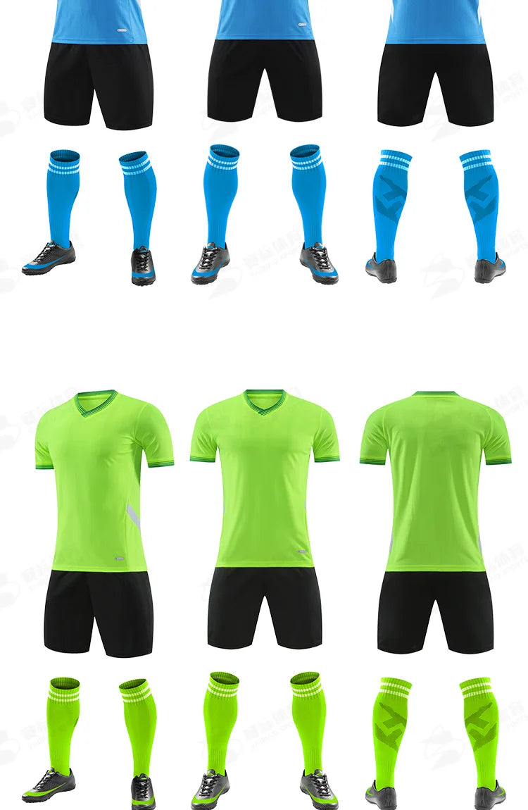 Adult Kids Personalize Football Jerseys Soccer Uniform MAN Women Team Training Quick-Drying Sportswear  Futsal Tracksuit Outfit