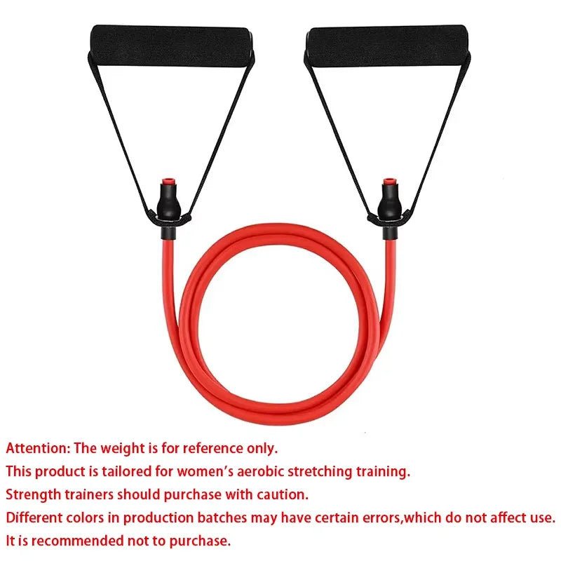 5 Levels Elastic Band With Handles Yoga Pull Rope Elastic Gym Fitness Exercise Tube Band For Home Workouts Strength Training