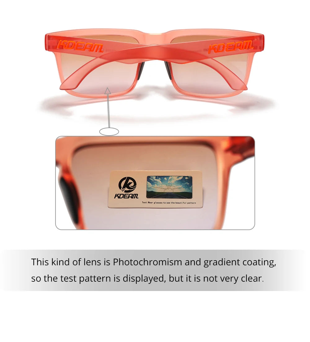 KDEAM Men's Polarized Sunglasses Square Casual Outdoors Sun Glasses Women Unisex Sunglass For Couple With Zipper Case