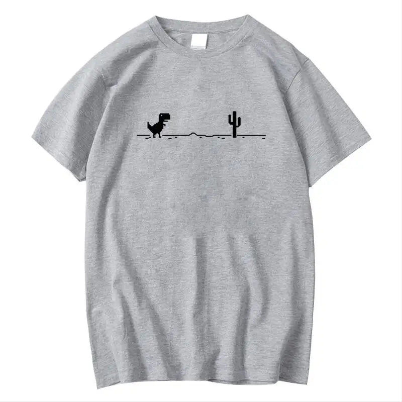 Men's T-shirts Printed Dinosaur Cactus Funny Tops Summer Cotton T-shirt for Men Casual O-Neck Tee Shirts Streetwear Basic Top