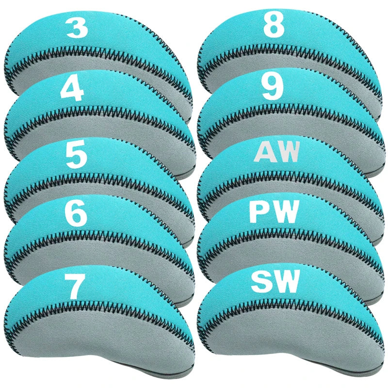 Golf Iron Head Covers 10pcs Set Putter Headcover Protector, Lightweight Durable Portable Universal Irons Clubs