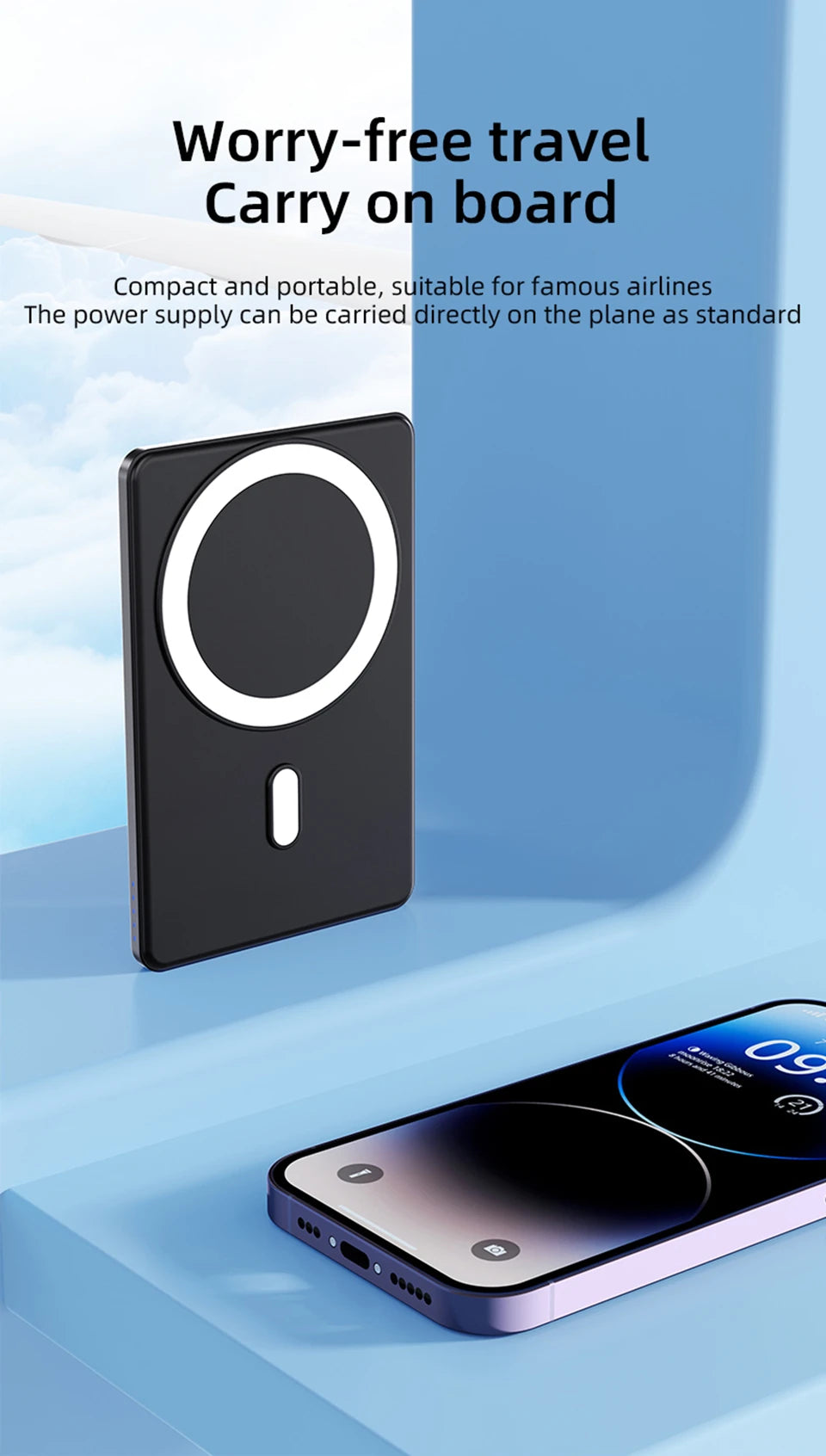 Magnetic Wireless Power Bank for Magsafe For iPhone 16 15 14 13 12 Pro Max 15W 5000mAh Portable Fast Charging External Battery