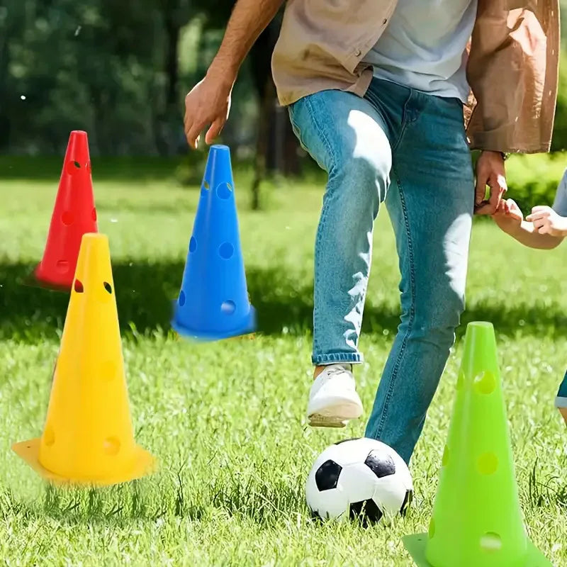 10 pcs 32CM Perforated Sign Barrels Obstacles Road Cones Barricades Soccer Basketball Training Equipment