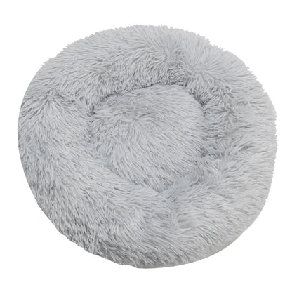 Round Plush Pet Bed for Cats and Dogs, Indoor Sofa