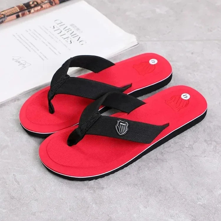 High Quality  Men Flip Flops Beach Sandals Non-Slip Casual Flat Shoes Slippers Indoor House Shoes For Men Outdoor Slides