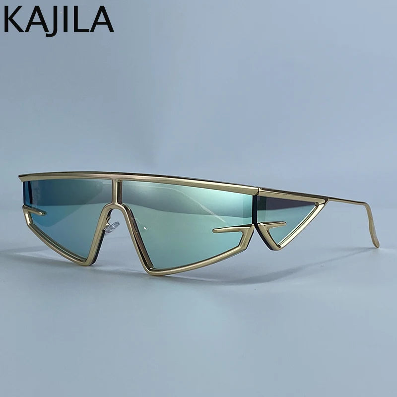 Y2K Punk Shield Sunglasses Square Frame UV400 Protection