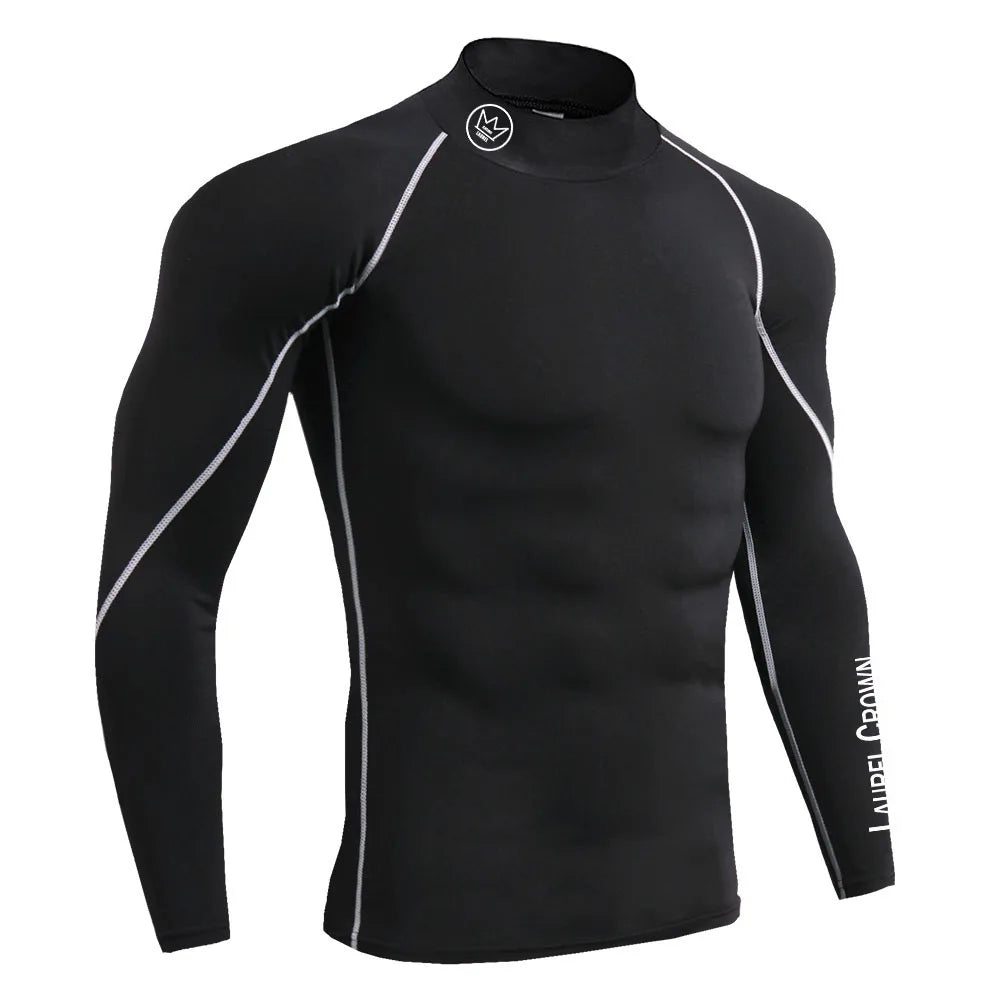 Fitness T-shirt Men Long Sleeve Training Shirts Running Compression Skinny Tops Muscle Workout Clothing