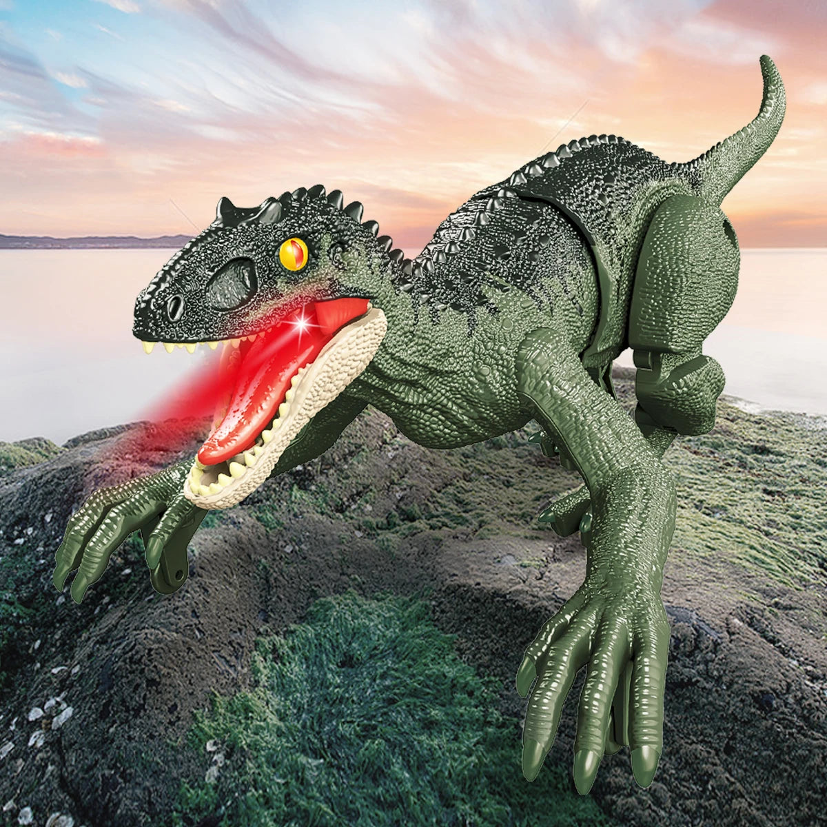 Remote Control Dinosaur Toys, Walking Dino with Light and Sound Velociraptor Tyrannosaurus Rex Spinosaurus Toy Electronic Gifts