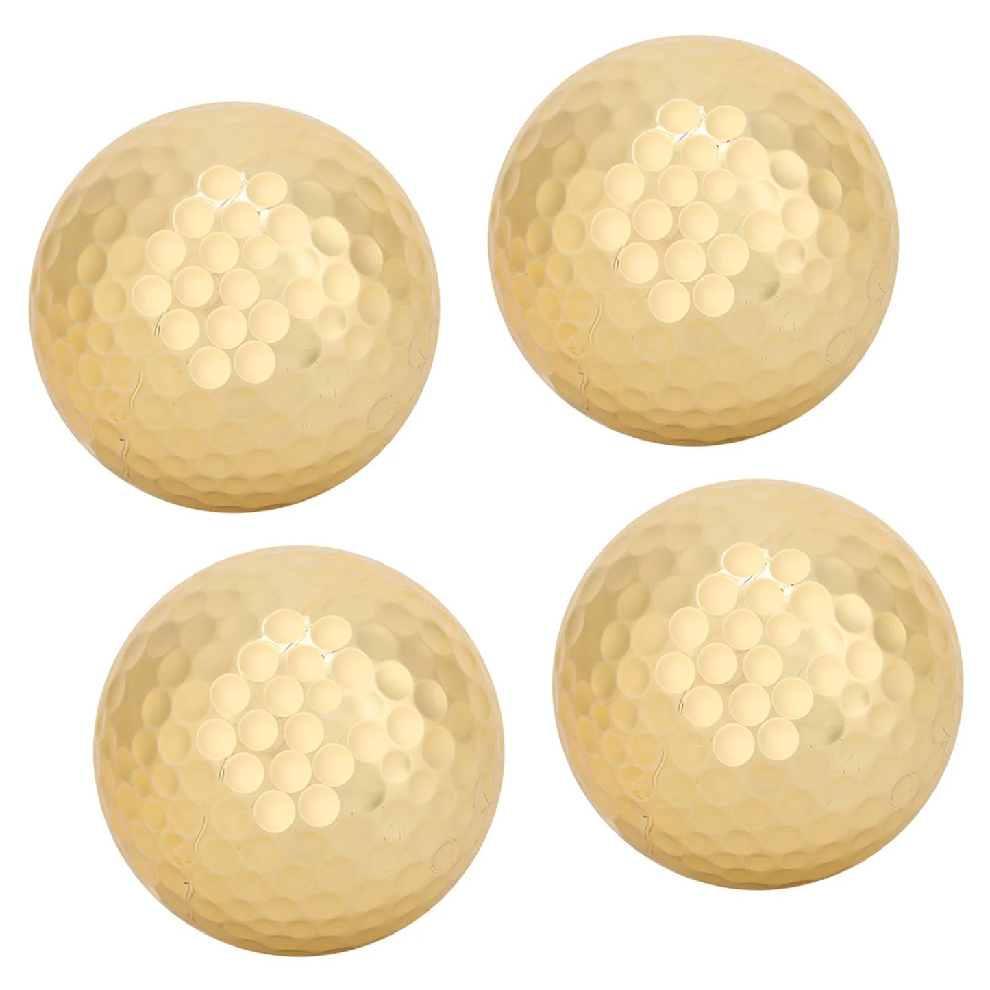 4Pcs Golf Ball Portable High Quality Double Layer Gold Plating Golf Ball Accessory Golden