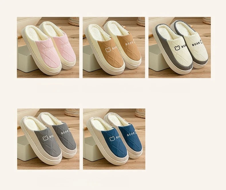 Winter Waterproof Slippers For Men With Plush Insole And Non Slip