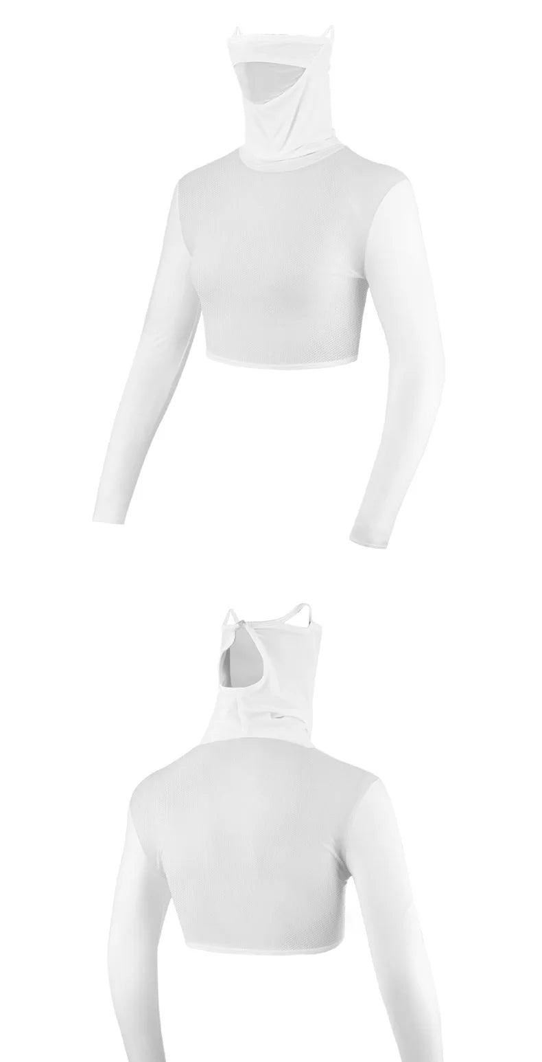 PGM Golf Women's Underwear Ice Silk Cooling Long Sleeve Bottom Shirts Sunscreen Breathable Golf Crop Tops Skin Friendly