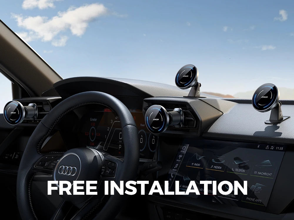 Joyroom Magnetic Car Phone Holder Mount Dashboard & Air Vent Wirelees Charging Phone Holder For iPhone 16 15  14 13 12 JR-ZS502