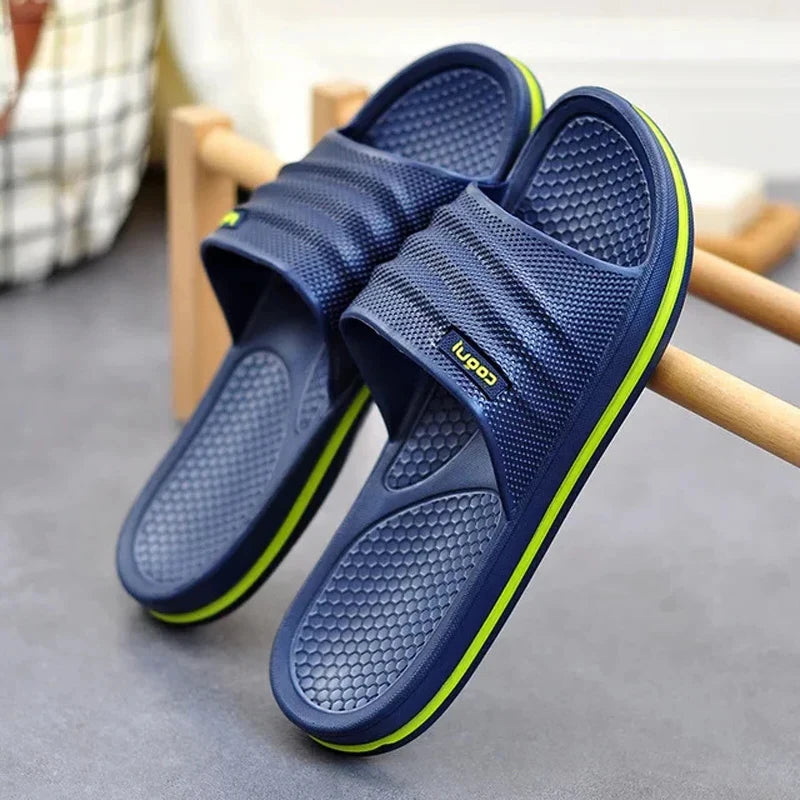Men Bathroom Slippers EVA Non Slip Slip On Flat Heel