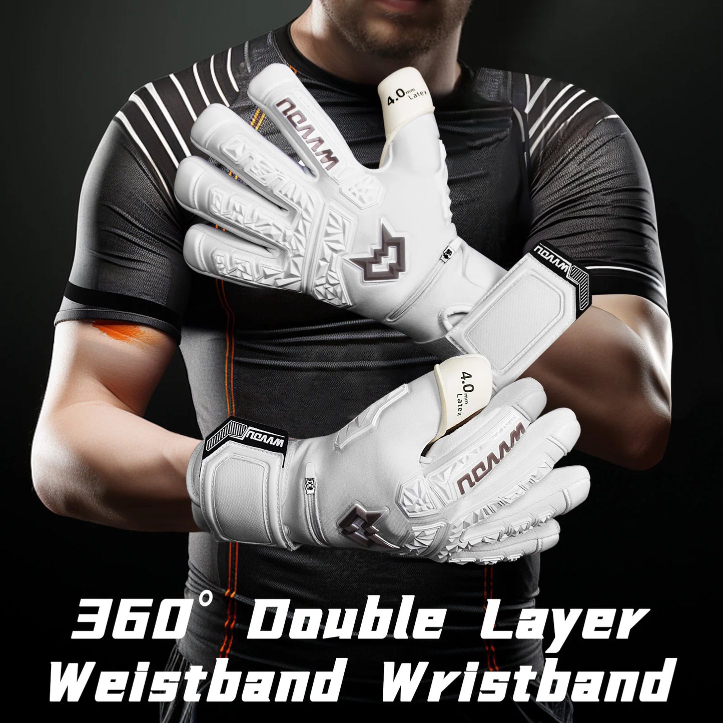 WVVOU Soccer Goalie Gloves for Adults and Youth, High Performance Goalkeeper Gloves with 5 Detachable Finger Saves