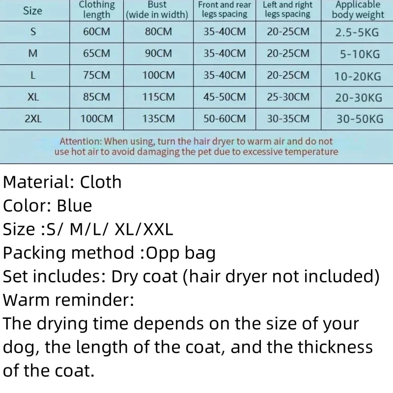 Portable Pet Hair Dryer Bag – Efficient Folding Dog & Cat Hair Dryer for Home Use