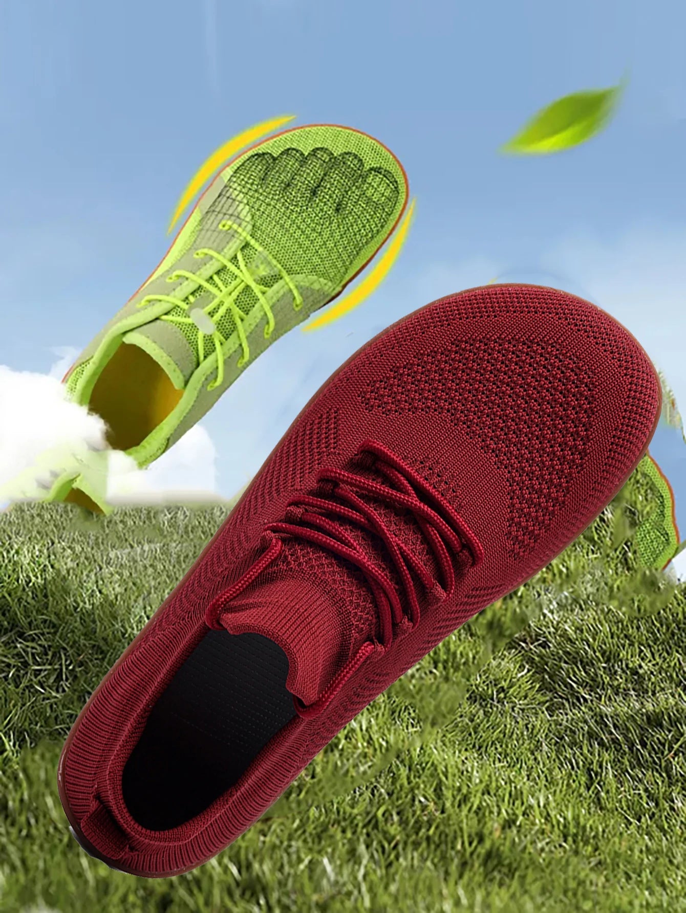 Wide-Toe Mens Walking Shoes With Breathable Mesh Microfiber