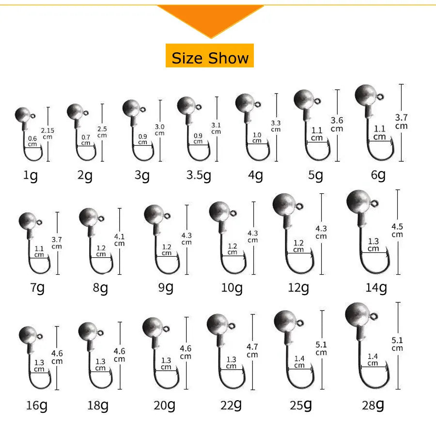 JYJ 1g 2g 3g 4g 5g 7g 8g 10g 14g 20g 28g jig head hook for fishing tackle ,rig soft worm hook crank lure bait hook