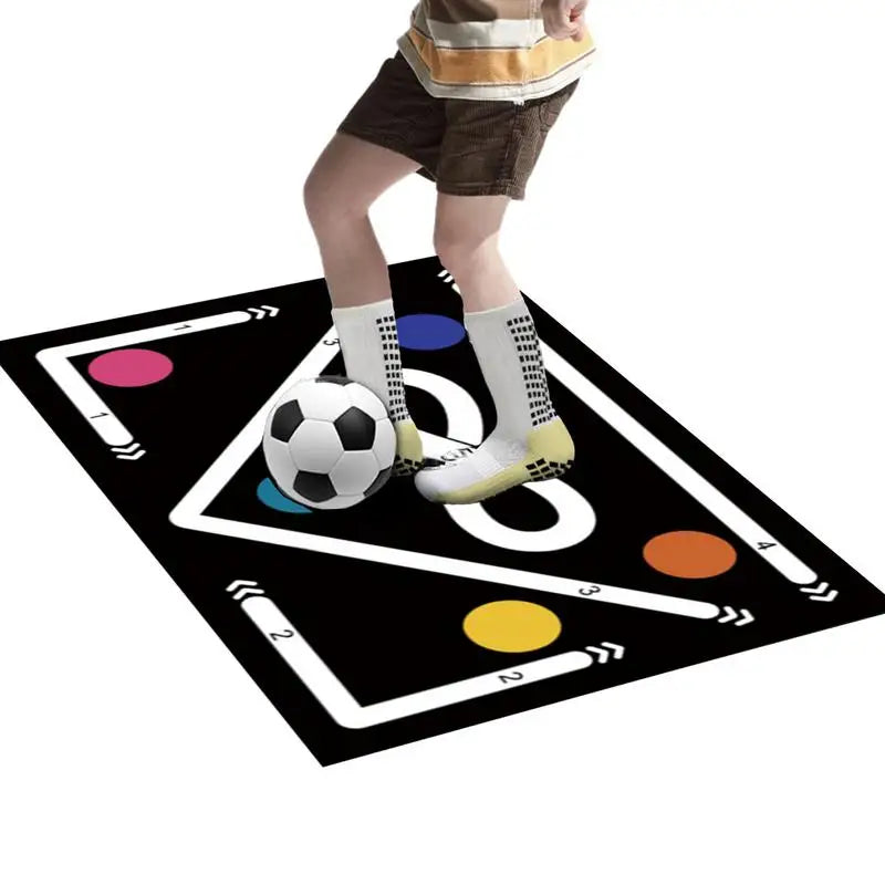 Soccer Training Drills Mat Rubber Non Slip Exercise Mat 23.6x35.4in Football Training Pad Footstep System Training Blanket for