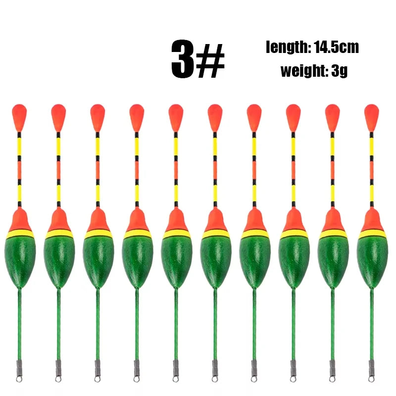 Fishing Floats Set 10 Pieces Plastic Float Buoy Bobber