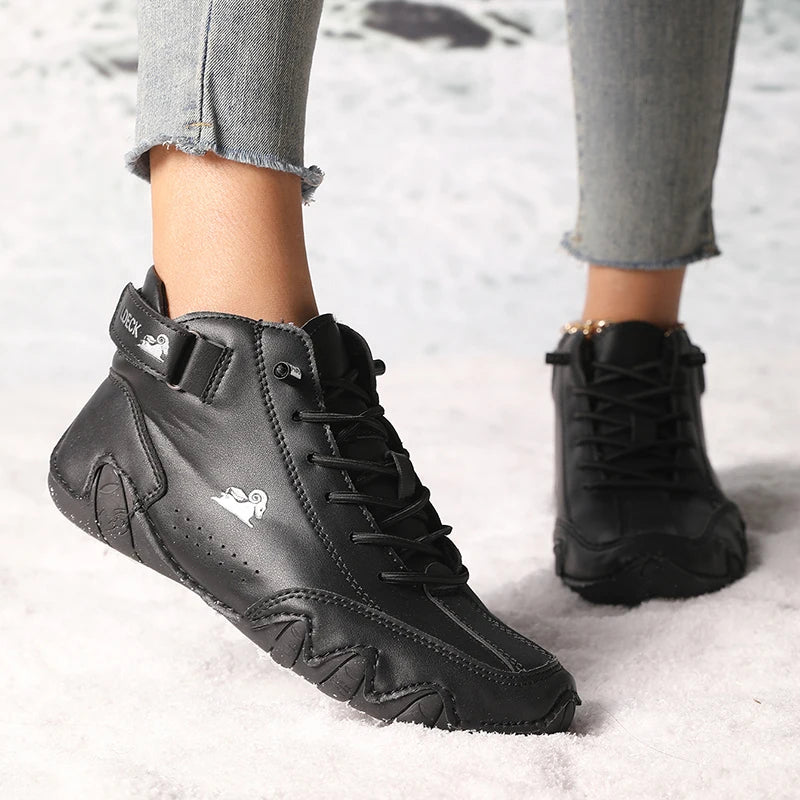 Boots for Women Winter Shoes Waterproof Ankle Boots Luxury Comfortable Warm Fur Plush Snow Boot Leather Casual Short Boots