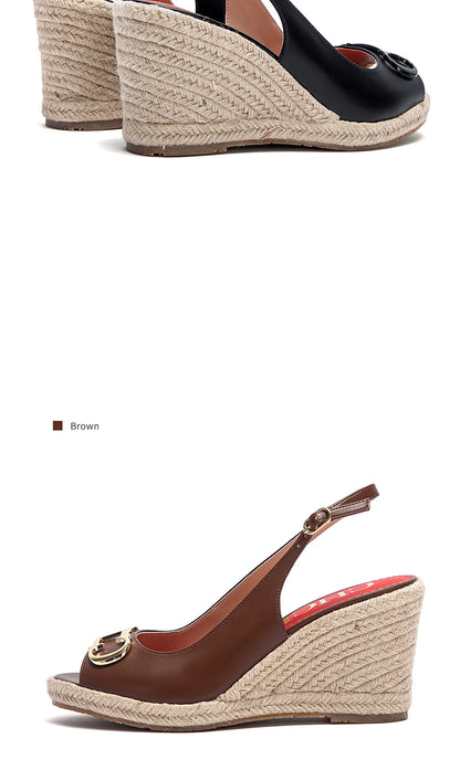 Women's Wedge Sandals Fish Mouth Open Toe Platform High Heel 8.5cm Summer Formal