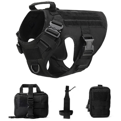 Tactical Military Nylon Dog Harness And Leash Set For All Breeds