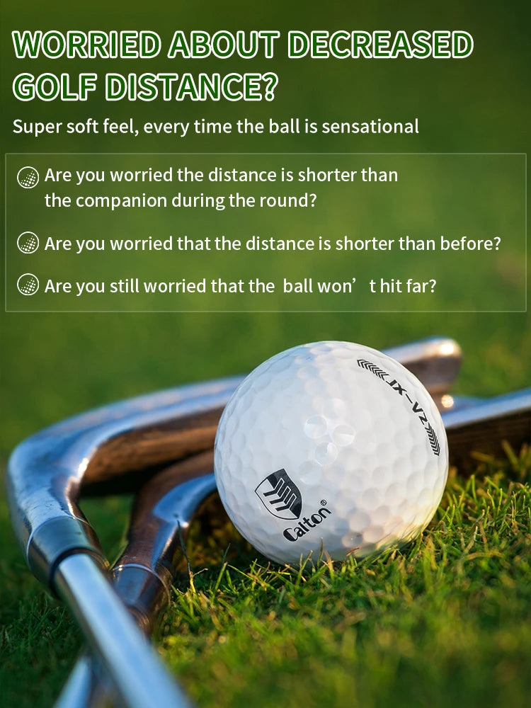 Caiton - Ultra-long distance golf ball, double core, aerodynamic design, flight increased by 40 yards +, 12/6/3pcs（opt）