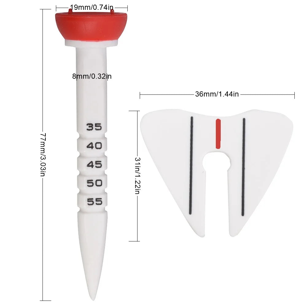 Golf Multi-functional TEE Studs, Aiming Direction, Adjustable Height 35-50mm Golf Seat Training Accessories