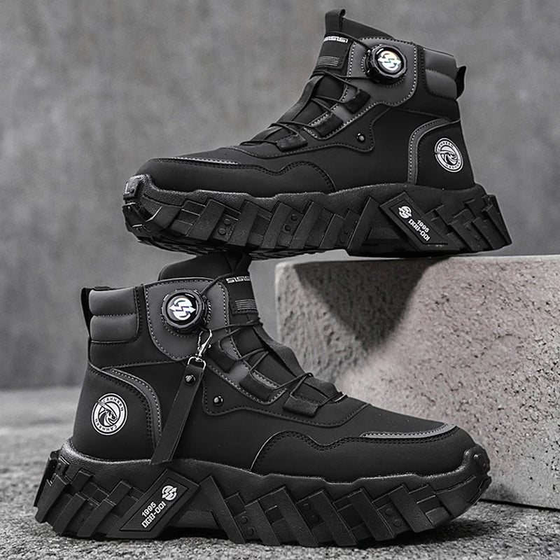 Leather High-Top Outdoor Boots For Men Ankle Hiking