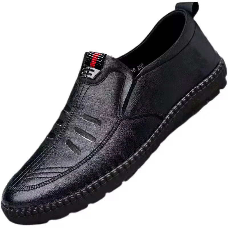 Men PU Leather Loafers Slip-On Non-Slip Breathable Casual Shoes