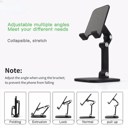 Adjustable Desktop Phone and Tablet Holder, Foldable and Portable Stand