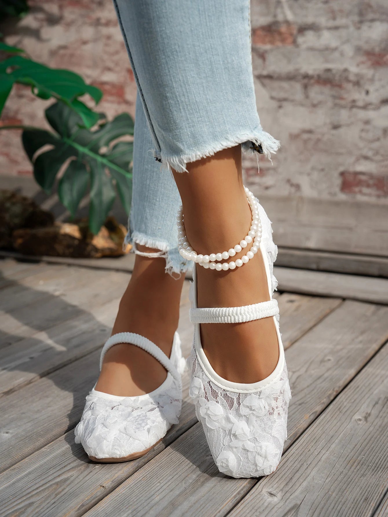 French-style Mary Jane flat shoes for women, square-toe ballet-inspired single shoes, fairy mesh shoes