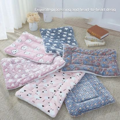 Flannel Pet Sleeping Mat Cotton Sizes XS XXL Plaid 7 Colors